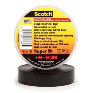 Scotch 3M 3/4" X 66' Electrical Tape, Black SUPER88