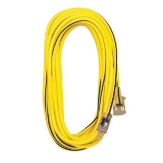 Voltec 10/3 50' 1-Outlet Extension Cord, Yellow, with Light 05-00350